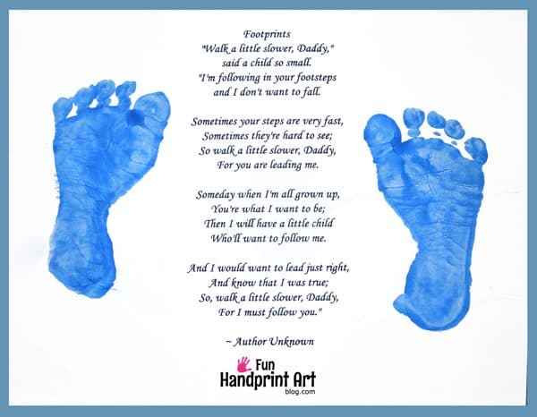 father's day craft ideas - footprints - Melville Mums