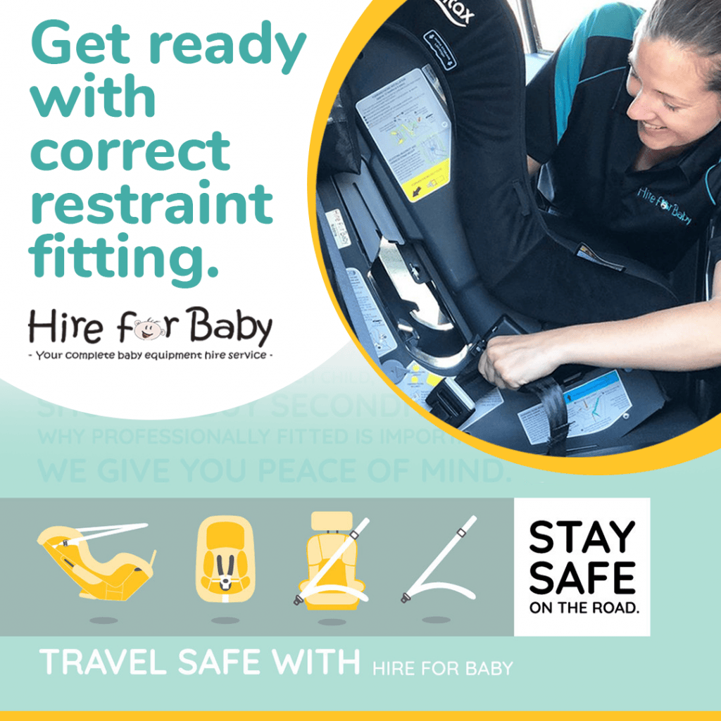 car seat professionally fitted by Hire for baby car fitter